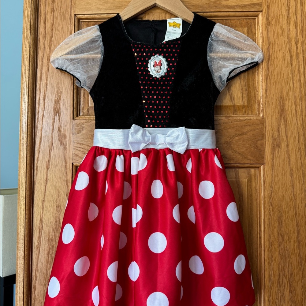GUC Disney Minnie Mouse Red Polka Dot Dress with Bow Size S (4-6X)